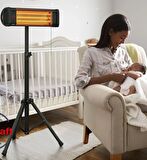 Mirkraft Essby 1800 W Termostatlı Dış Mekan Elektrikli Ayaklı Infrared Isıtıcı 20 m2