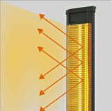 Mirkraft Energy 2500 W Termostatlı Dış Mekan Elektrikli Kule Tipi Infrared Isıtıcı 35 m2