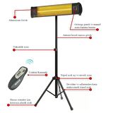 MirKraft Grade Karbon Elektrikli Isıtıcı,Tripod Ayaklı,Uzaktan Kumandalı 2500W