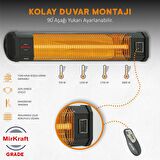 MirKraft Grade Karbon Elektrikli Isıtıcı,Tripod Ayaklı,Uzaktan Kumandalı 2500W