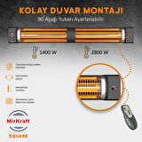 Mirkraft Square 2800 W Termostatlı Dış Mekan Elektrikli Duvar Tipi Infrared Isıtıcı 35 m2