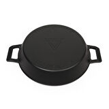 VULOM LOTUS Demir Döküm Tava 26 cm Çift Kulp Siyah