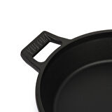 VULOM LOTUS Demir Döküm Tava 26 cm Çift Kulp Siyah