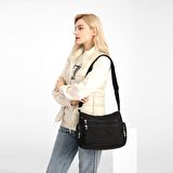 Smart Bags Kadın Postacı Çantası Krinkıl Kumaş 1115 A.Gri