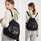 Yıkama Deri Orta Boy Kadın Sırt Çantası 21-K Barcelona 1685