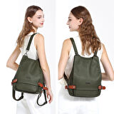 Yıkama Deri Hem Sırt Hem Omuz Kadın Çantası 21K Barcelona 1606