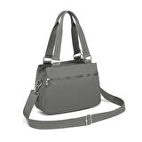 Krinkıl Kumaş Kadın Omuz Çantası Smart Bags 1125 Koyu Gri