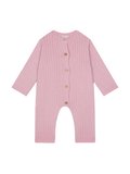 Pembe Triko Uzun Kollu Kız Bebek Patiksiz Tulum
