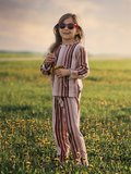 Organik Pembe Uzun Kollu Kız Çocuk Pijama Takımı