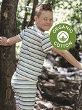 Organik Mavi Tshirt Şort Erkek Çocuk Pijama Takımı