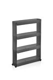 Tabby 4 Kat Raflı Tekerlekli Banyo Mutfak Eko Düzenleyici Organizer ( Antrasit )