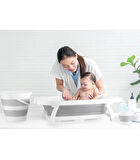 3'lü Set Katlanır Bebek Küvet Seti Bebek Banyo Küveti 50 Litre Katlanır Kova 12,8 Litre Maşrapa Set