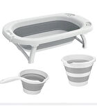 3'lü Set Katlanır Bebek Küvet Seti Bebek Banyo Küveti 50 Litre Katlanır Kova 12,8 Litre Maşrapa Set