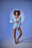Crop Model Bağlamalı Kol Detaylı Elsa Bluz Mavi