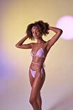 Bağcıklı U Kesim Brezilya Model Slim Delphi Bikini Altı Pembe