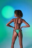 Kontrast Biyeli Yüksek Bel Emma Bikini Altı Yeşil