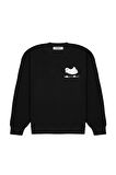 Oversize Kesin Unisex Ghosting Sweatshirt Siyah