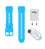 Wiky Watch 5 Plus Kasa Kordon Mavi Set + Adaptör & Şarj Kablosu