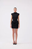 Sırtı Açık Simli Mini Judy Elbise Siyah
