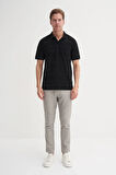 Cazador Polo Yaka Regular Fit Örme Çizgi Dokulu Tişört