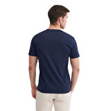 Erkek Bisiklet Yaka Pamuklu Baskılı Tişört 4155