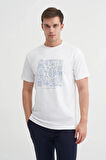 Cazador Bisiklet Yaka Regular Fit Pamuklu Baskılı Tişört