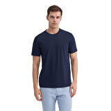 Erkek Slim Fit Bisiklet Yaka Pamuklu Düz Tişört