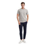 Erkek Slim Fit Bisiklet Yaka Pamuklu Düz Tişört 4623