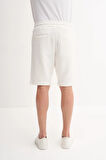 Cazador Jakarlı Regular Fit Örme Bermuda Şort 6073 Beyaz