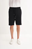 Cazador Regular Fit Örme Dokulu Bermuda Şort 6074 Siyah