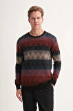 Cazador Vintage Soft Touch Slim Fit Bisiklet Yaka Desenli Kazak-33260