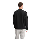 Premium Baklava Desenli Kapitone Jakar Polo Yaka Sweatshirt-53420