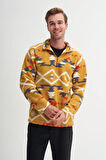 Cazador Vintage Desenli Kürk Dokulu Dik Yaka Regular Fit Sweatshirt-52440