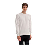 Slim Fit İnce Çizgili Ottoman Pamuk Karışımlı Sweatshirt-52470