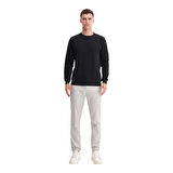 Erkek Slim Fit Pamuk Karışımlı Selanik Örgü Sweatshirt 56400 
