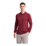 Slim Fit Viskon Kumaş Basic Polo Yaka Kazak