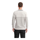 Slim Fit Viskon Dokulu Basic Çizgi Detaylı Polo Yaka Kazak-33020