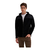 Erkek Kapüşonlu Polar Kumaş Basic Regular Fit Sweat Hırka-56390