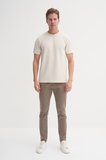 Cazador Slim Fit Erkek Premium Spor Basıc İnce Tshirt 42020 Bej