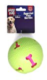 Playfull Öten Kemik Desenli Plastik Top Köpek Oyuncağı 7,5 Cm