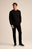 Regular Fit Bisiklet Yaka Basic Pamuklu Sweatshirt