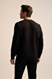 Regular Fit Bisiklet Yaka Basic Pamuklu Sweatshirt