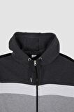 Comfort Fit Kapüsonlu Fermuarli Hirka