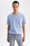 DeFacto Regular Fit Bisiklet Yaka Basic Düz Kısa Kollu %100 Pamuk Tişört M7666AZ23SPBE103