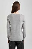 DeFacto Regular Fit Bisiklet Yaka Basic Kazak F7091AZ23WNGR77