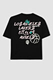 Fit NBA Los Angeles Lakers Oversize Fit Bisiklet Yaka Tisört