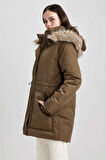 DeFacto Su Geçirmez Relax Fit Kapüşonlu Suni Kürklü Mont Parka A4074AX23WNKH6