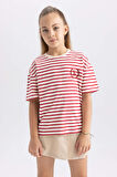 DeFacto Kız Çocuk Oversize Fit Kısa Kollu Tişört A5796A823AUBR470