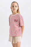DeFacto Kız Çocuk Oversize Fit Kısa Kollu Tişört A5796A823AUBR470