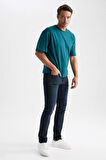 DeFacto Oversize Fit Bisiklet Yaka %100 Pamuk Tişört T7037AZ23SPGN246